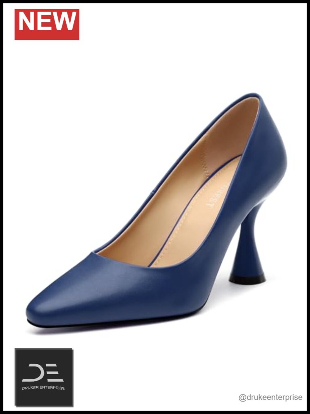 Women's Square Toe High Heel Chunky Pumps Slip-On Faux Leather
